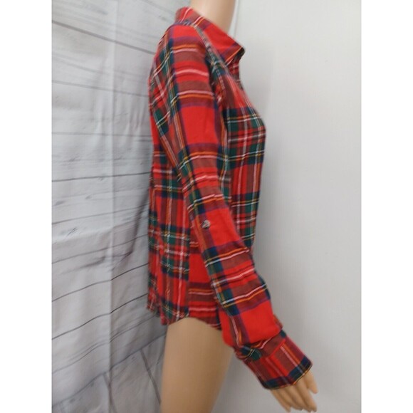 Magellan Outdoors Classic Fit White Red Plaid Button Front Shirt Womens Sz XS - Picture 3 of 10
